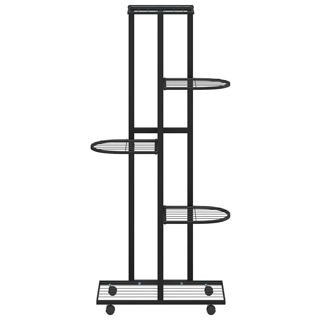 Stalak za cvijeće s 5 katova 44 x 23 x 100 cm crni željezni