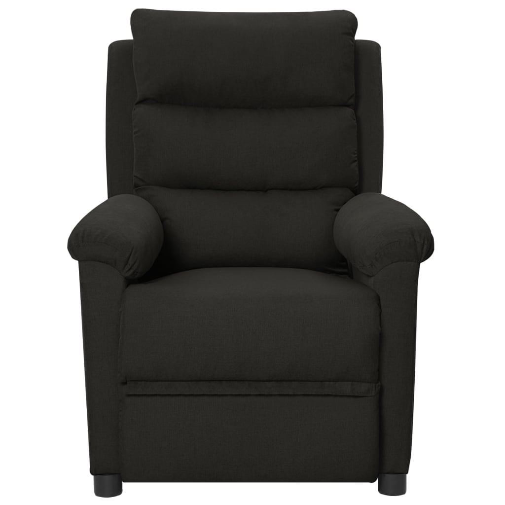 Električna masažna fotelja od tkanine crna