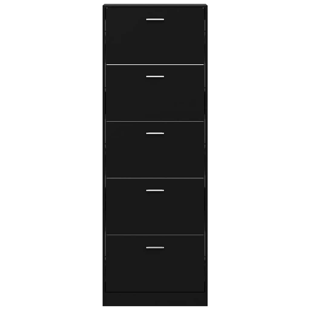 Ormarić za cipele crni 59 x 17 x 169 cm od konstruiranog drva