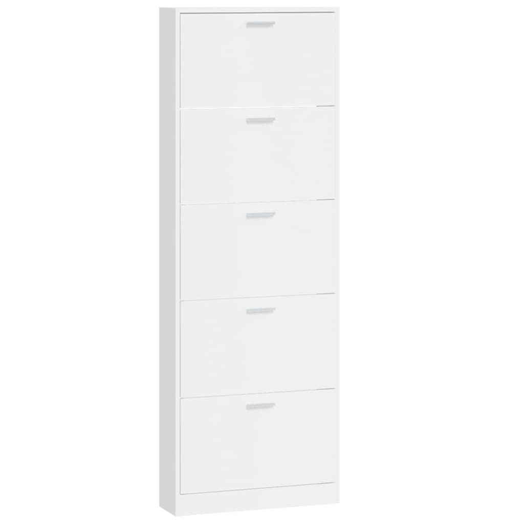 Ormarić za cipele sjajni bijeli 59x17x169 cm konstruirano drvo