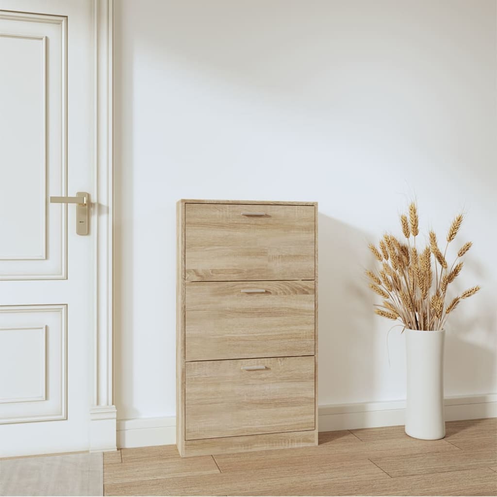 Ormarić za cipele boja hrasta 59x17x108 cm konstruirano drvo