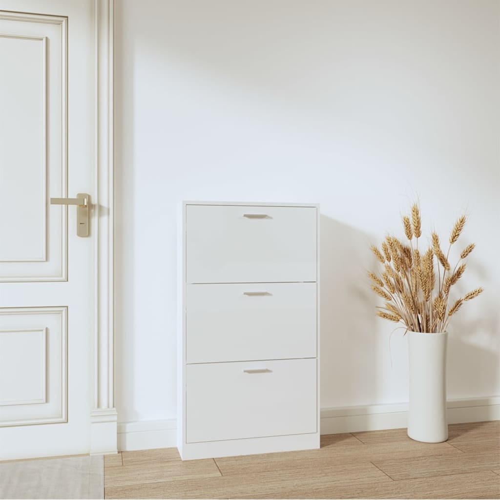 Ormarić za cipele sjajni bijeli 59x17x108 cm konstruirano drvo