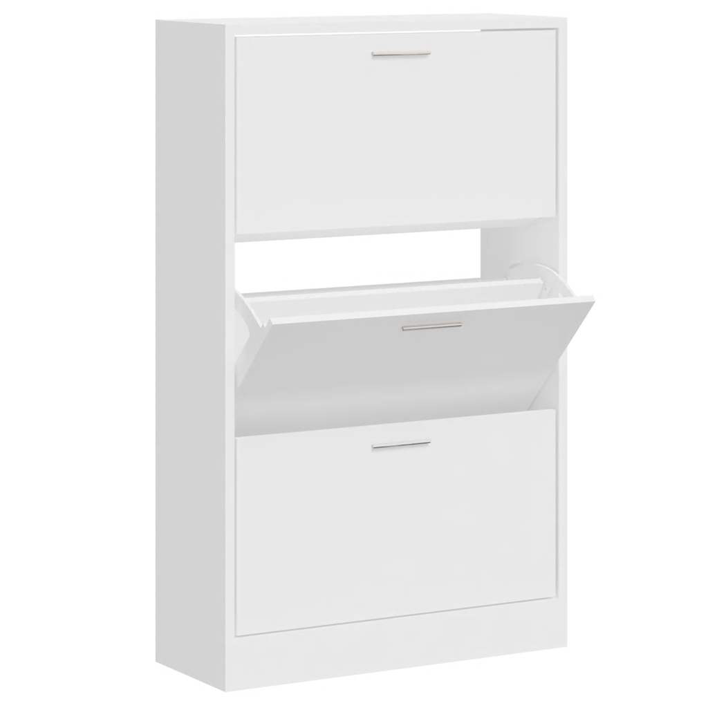 Ormarić za cipele sjajni bijeli 63x24x103 cm konstruirano drvo