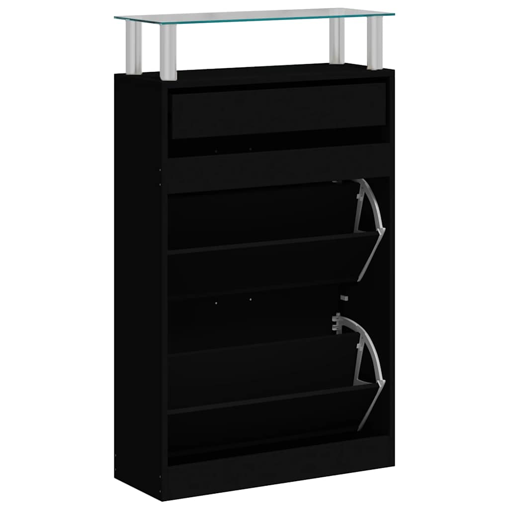 Ormarić za cipele crni 63 x 24 x 104 cm od konstruiranog drva