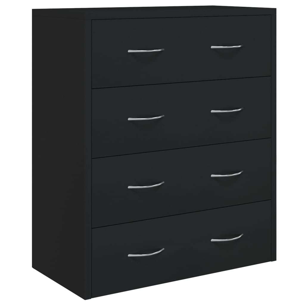 Komoda s 4 ladice 60 x 30,5 x 71 cm crna