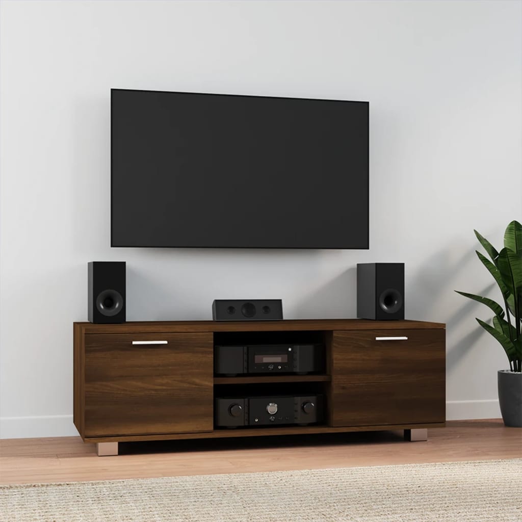 TV ormarić smeđa boja hrasta 120x40,5x35 cm konstruirano drvo