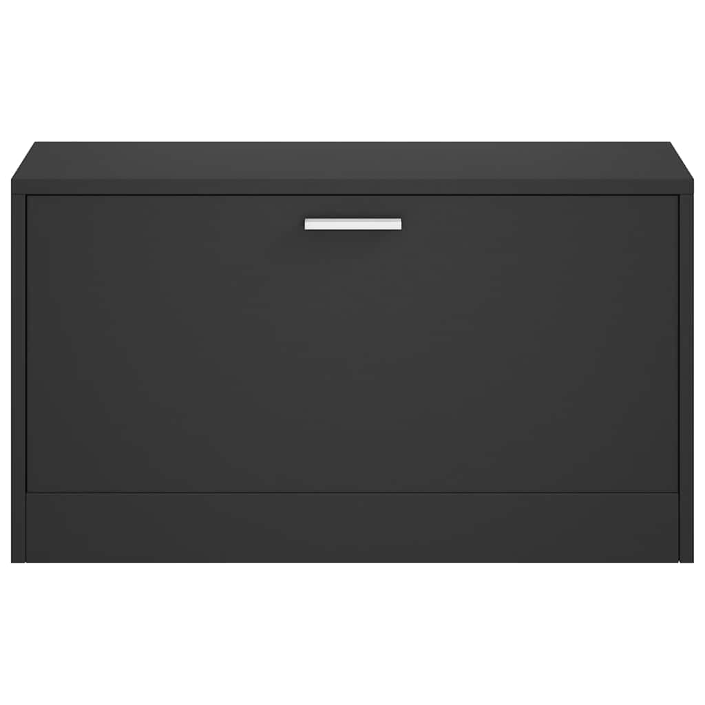 Klupa za cipele crna 80x24x45 cm, inženjerski drvo