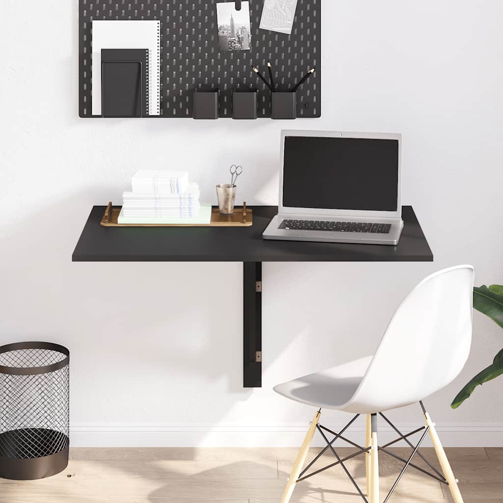 Sklopivi zidni stol crni 100 x 60 x 56 cm od konstruiranog drva