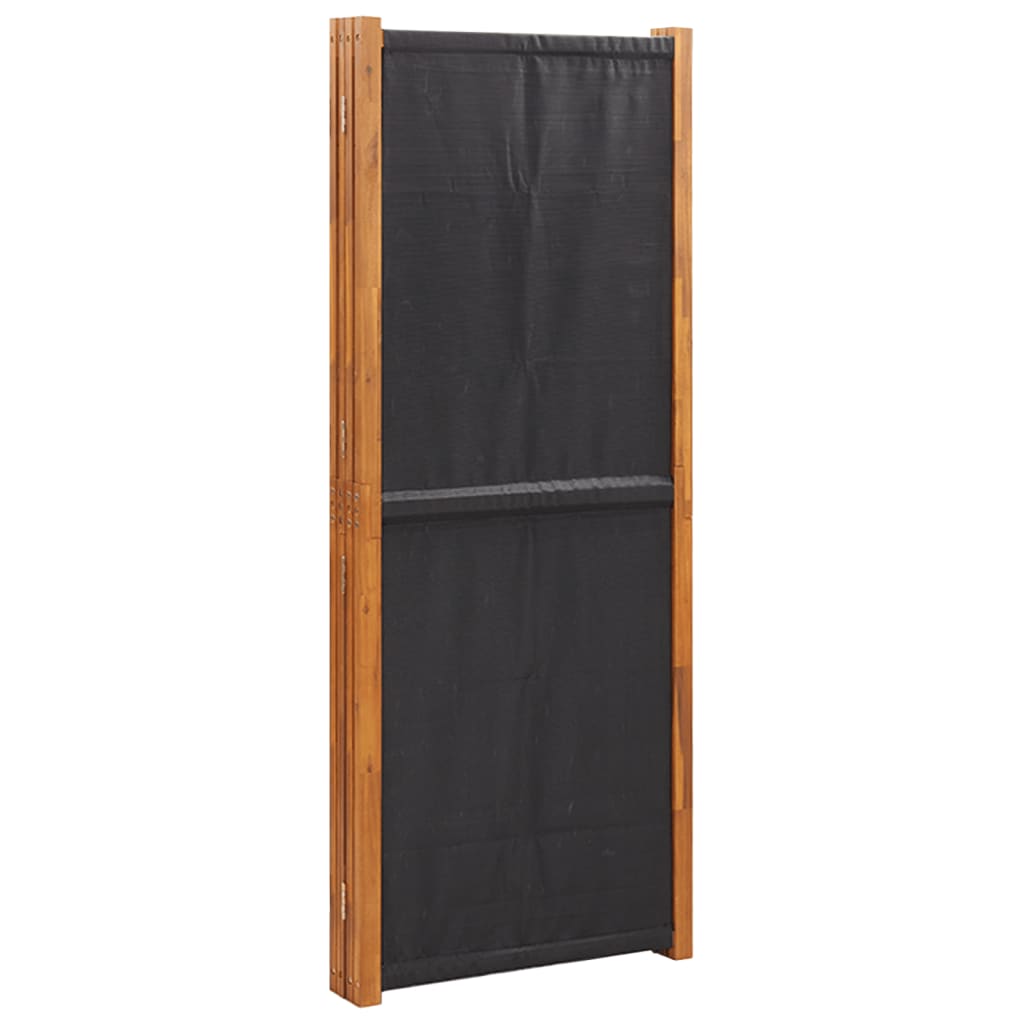 Sobna pregrada s 4 panela crna 280 x 180 cm