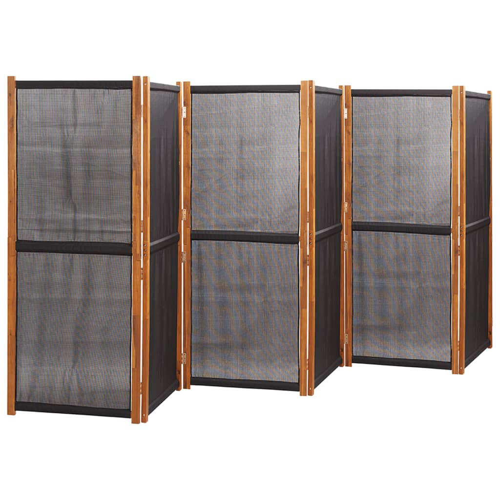 Sobna pregrada sa 6 panela crna 420 x 180 cm