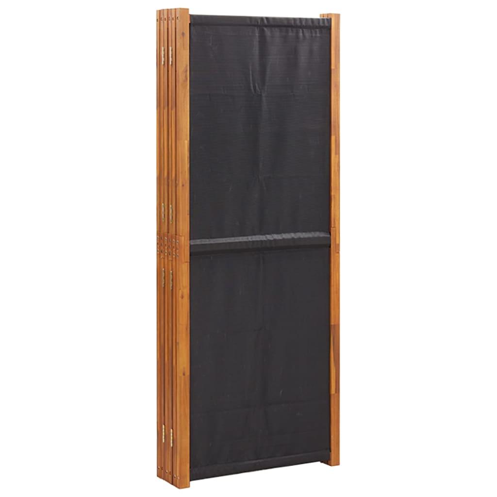 Sobna pregrada sa 6 panela crna 420 x 180 cm