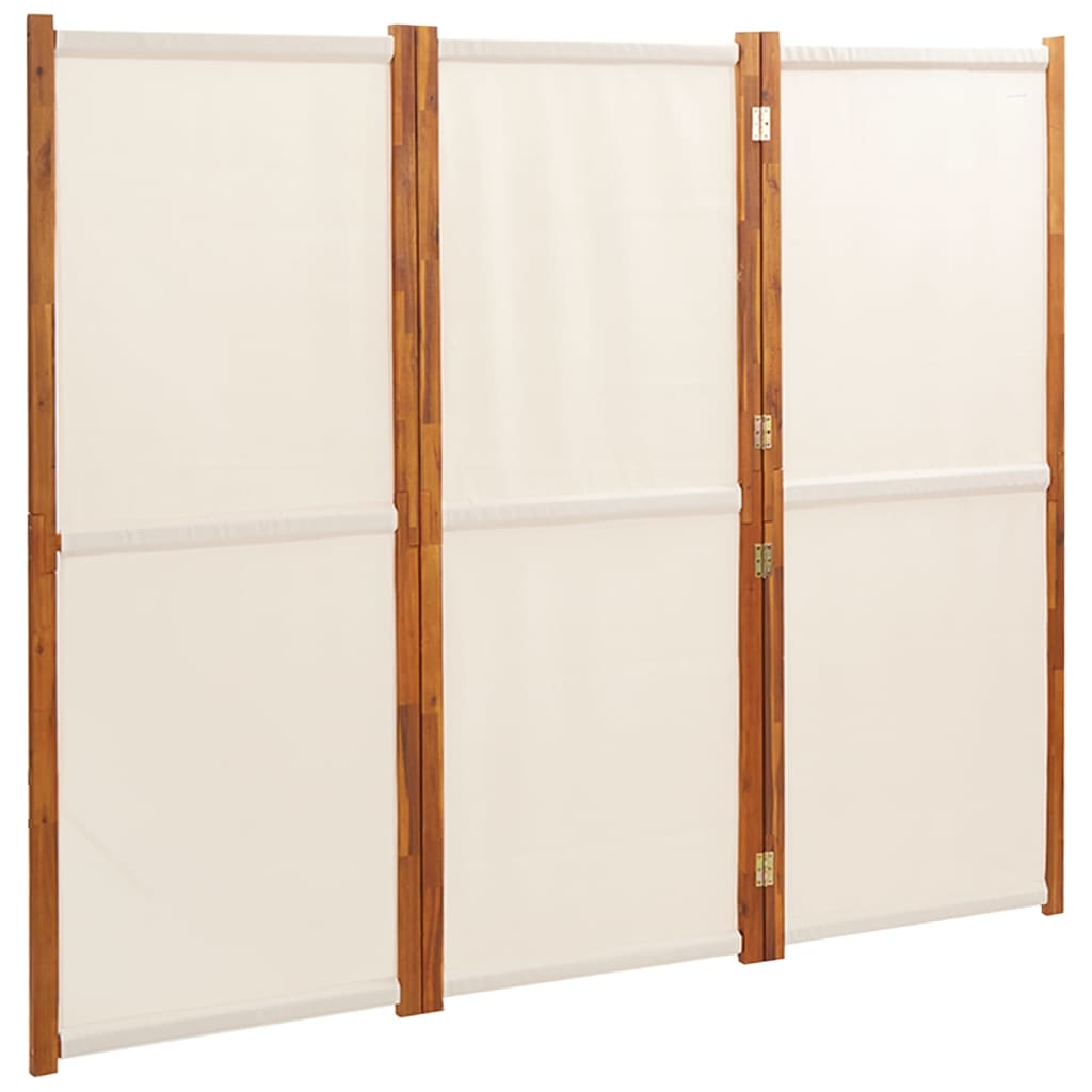 Sobna pregrada s 3 panela krem bijela 210 x 180 cm