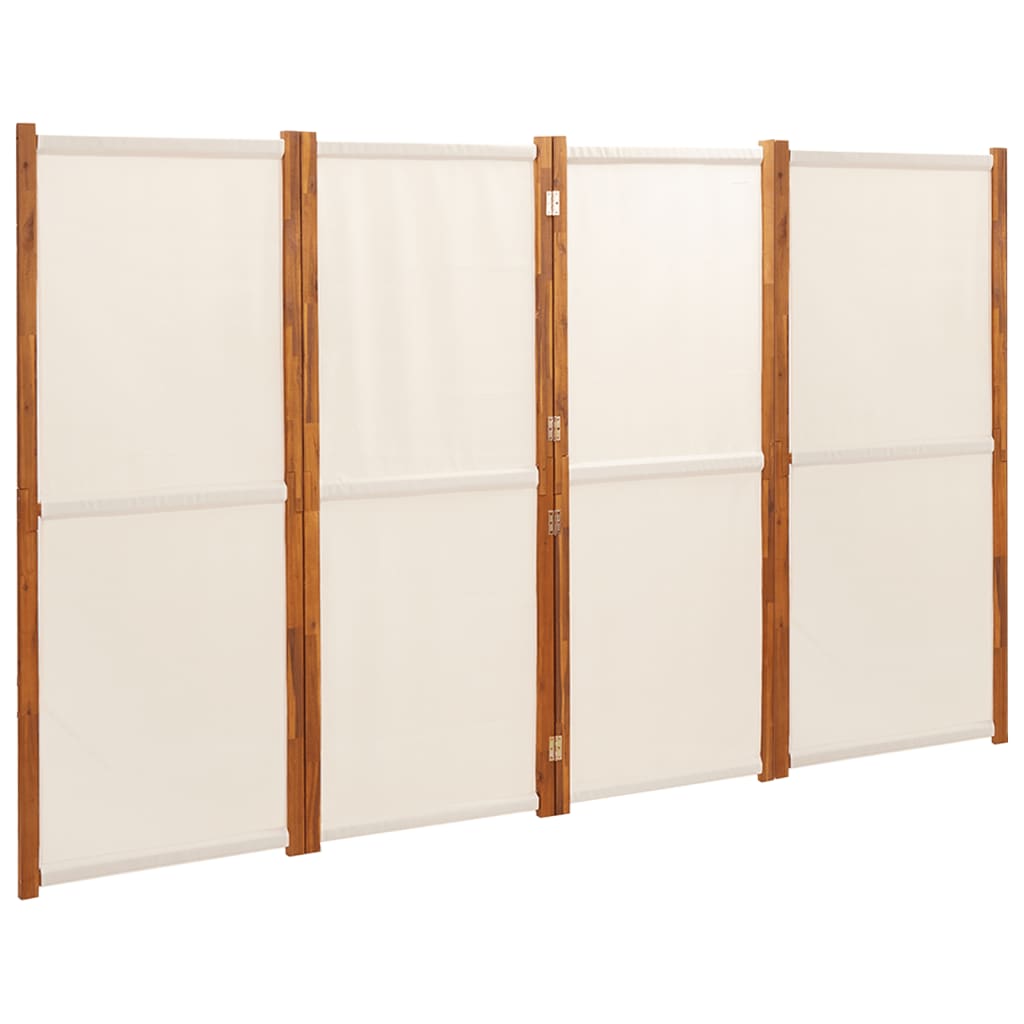 Sobna pregrada s 4 panela krem bijela 280 x 180 cm