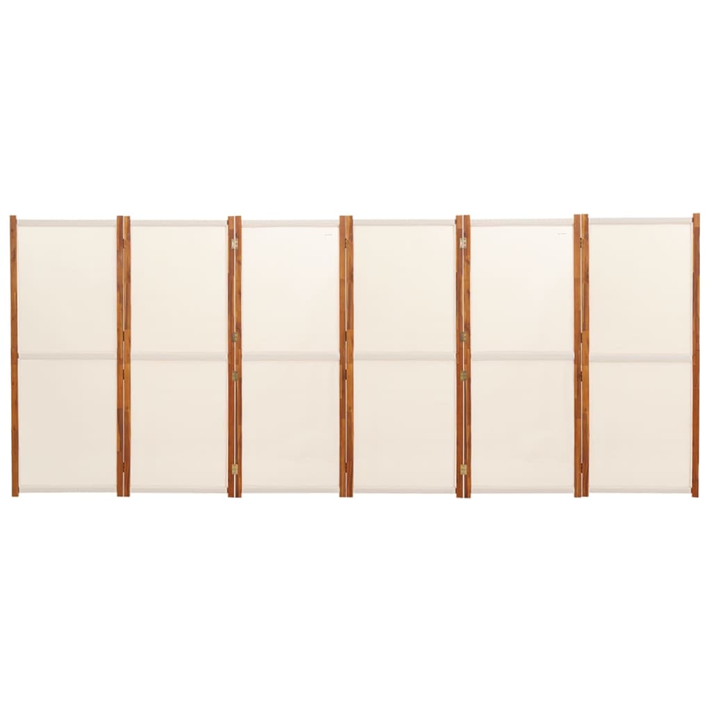 Sobna pregrada sa 6 panela krem bijela 420 x 180 cm