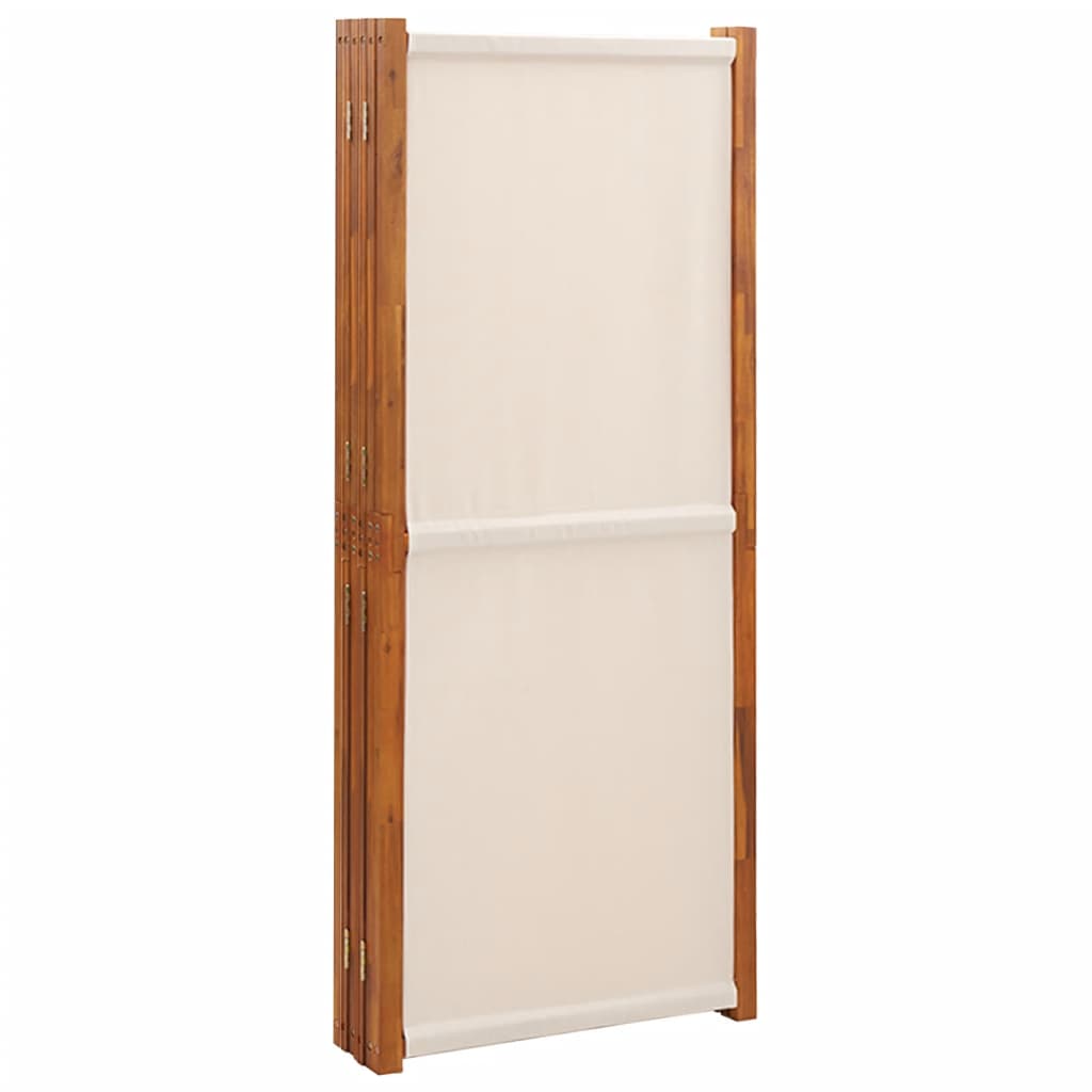 Sobna pregrada sa 6 panela krem bijela 420 x 180 cm