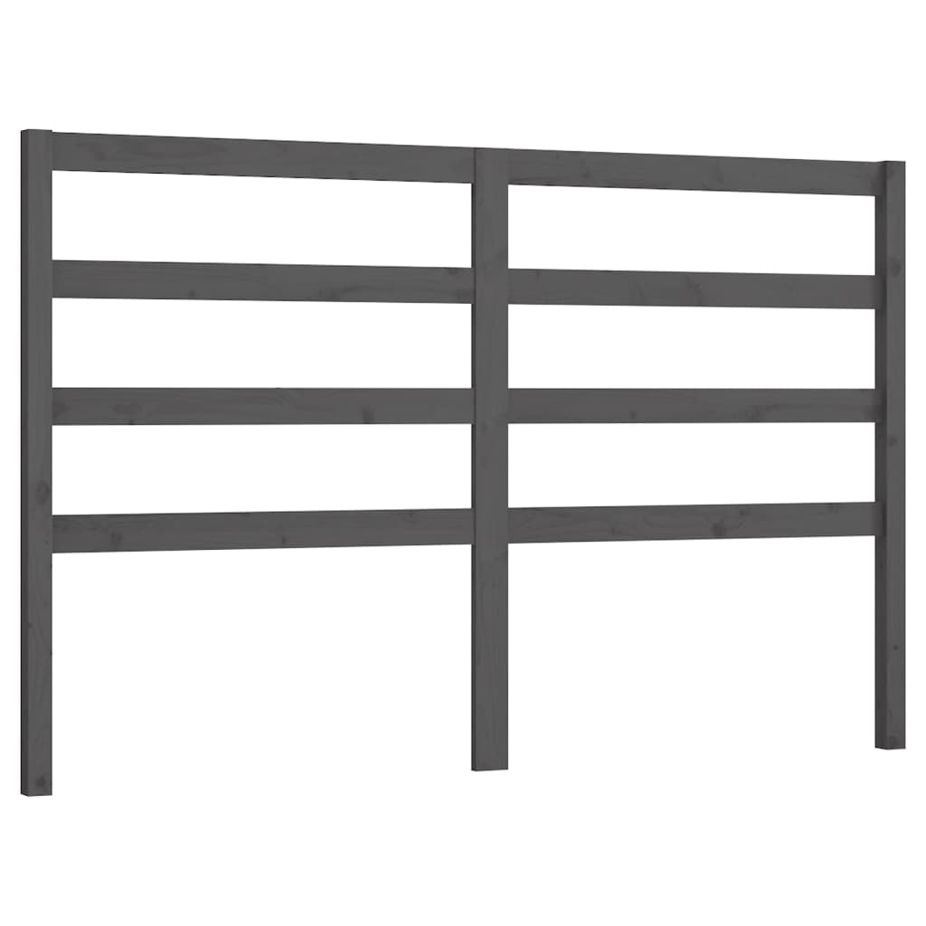 Uzglavlje za krevet sivo 126 x 4 x 100 cm od masivne borovine