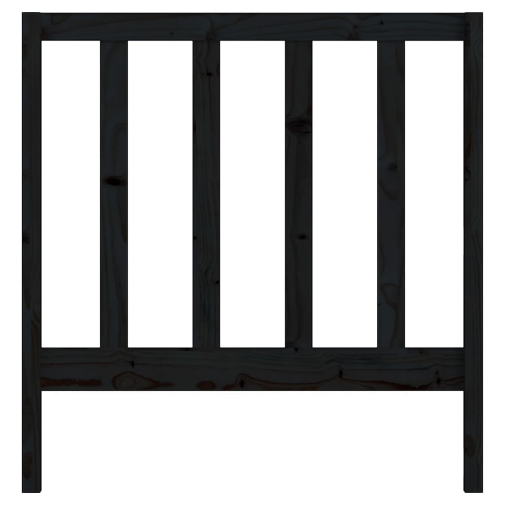 Uzglavlje za krevet crno 96 x 4 x 100 cm od masivne borovine