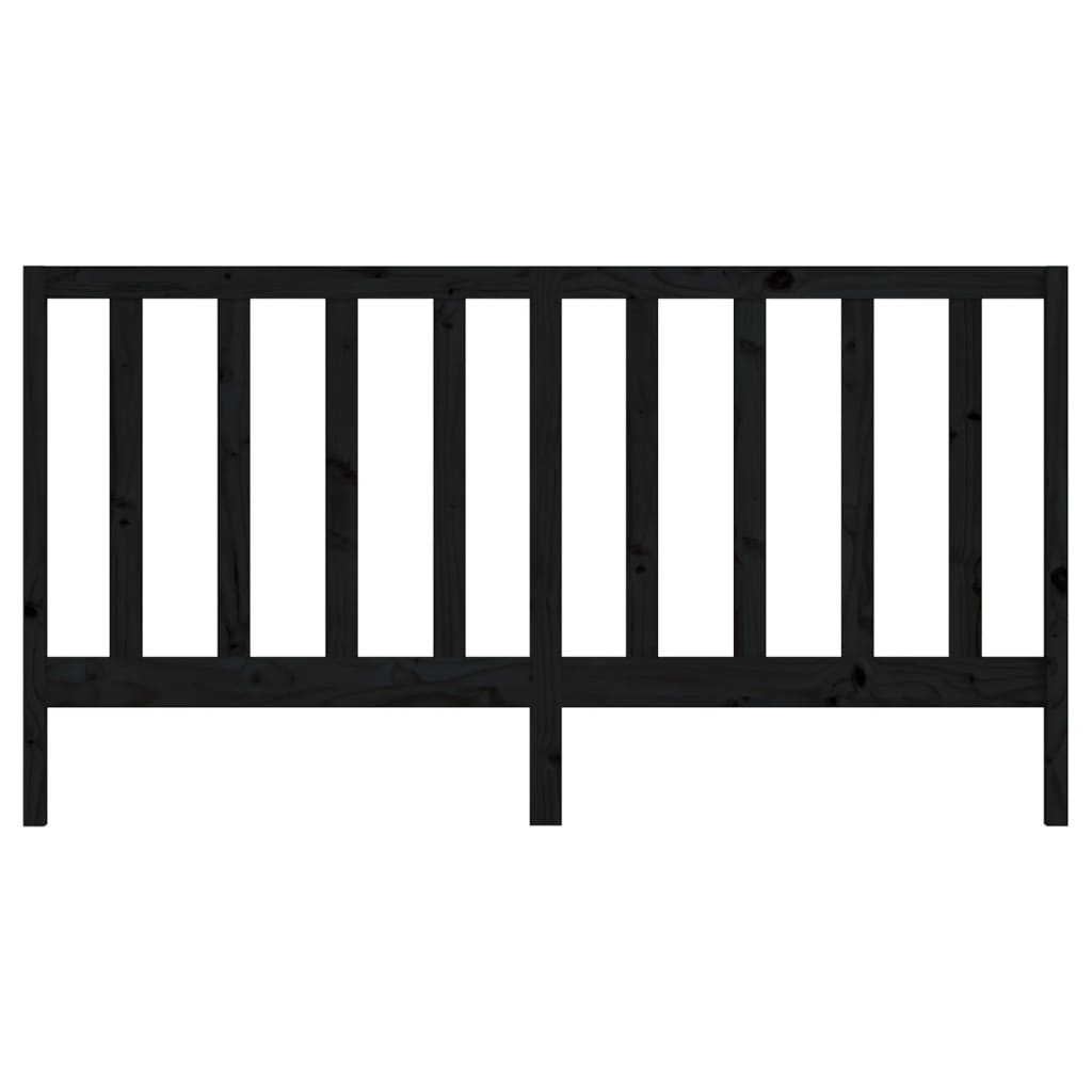 Uzglavlje za krevet crno 186 x 4 x 100 cm od masivne borovine