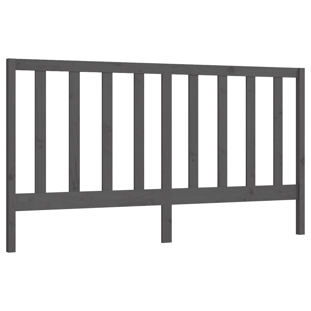 Uzglavlje za krevet sivo 206 x 4 x 100 cm od masivne borovine