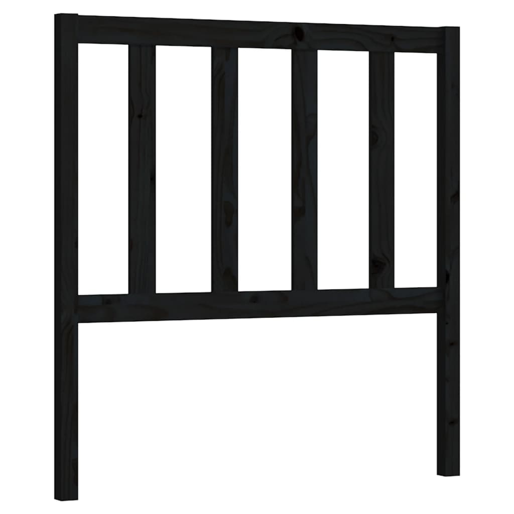 Uzglavlje za krevet crno 81 x 4 x 100 cm od masivne borovine