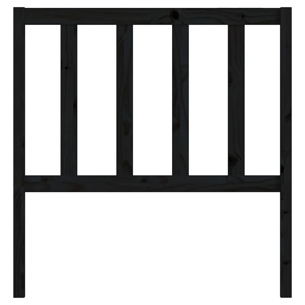 Uzglavlje za krevet crno 81 x 4 x 100 cm od masivne borovine