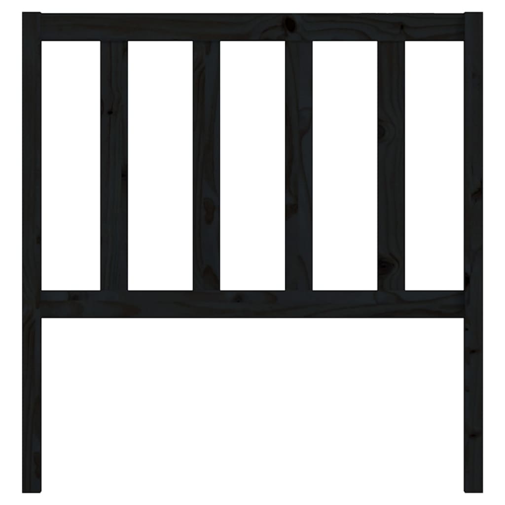Uzglavlje za krevet crno 106 x 4 x 100 cm od masivne borovine
