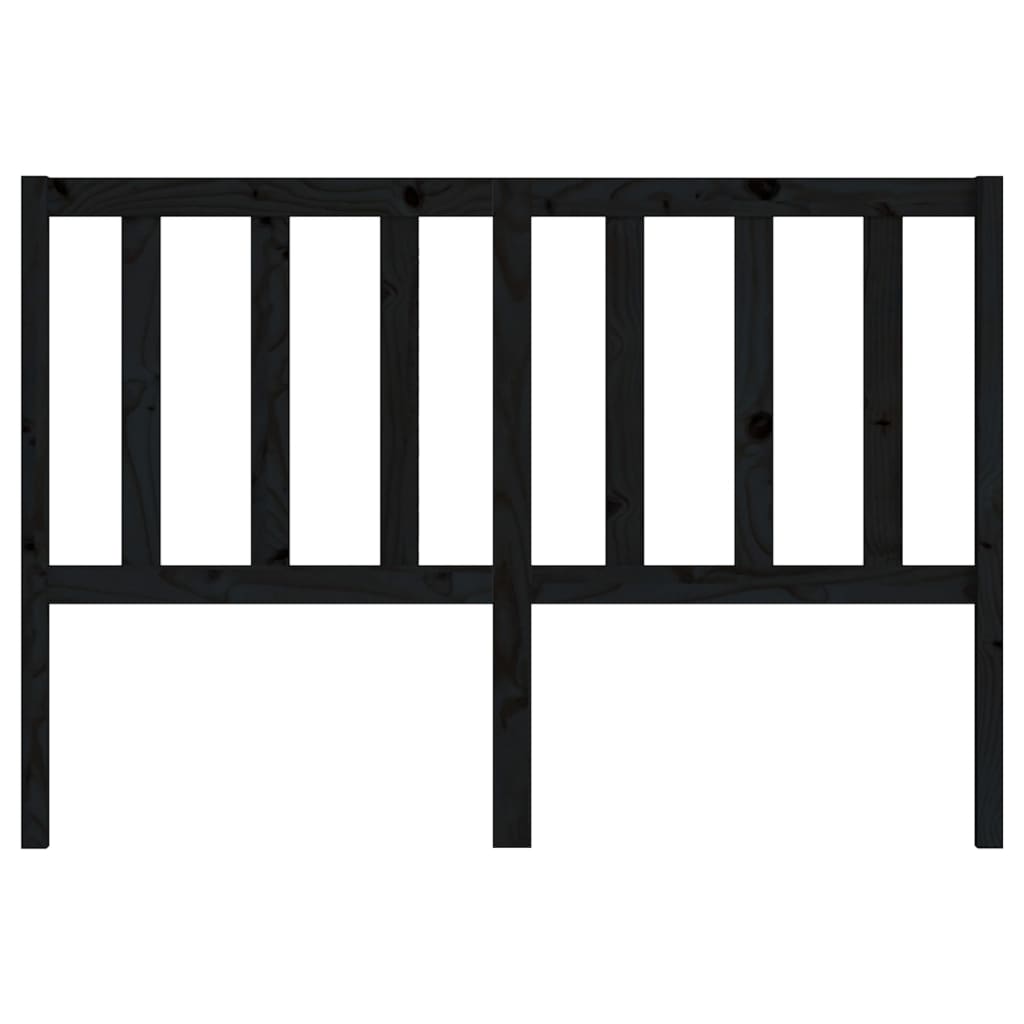 Uzglavlje za krevet crno 146 x 4 x 100 cm od masivne borovine