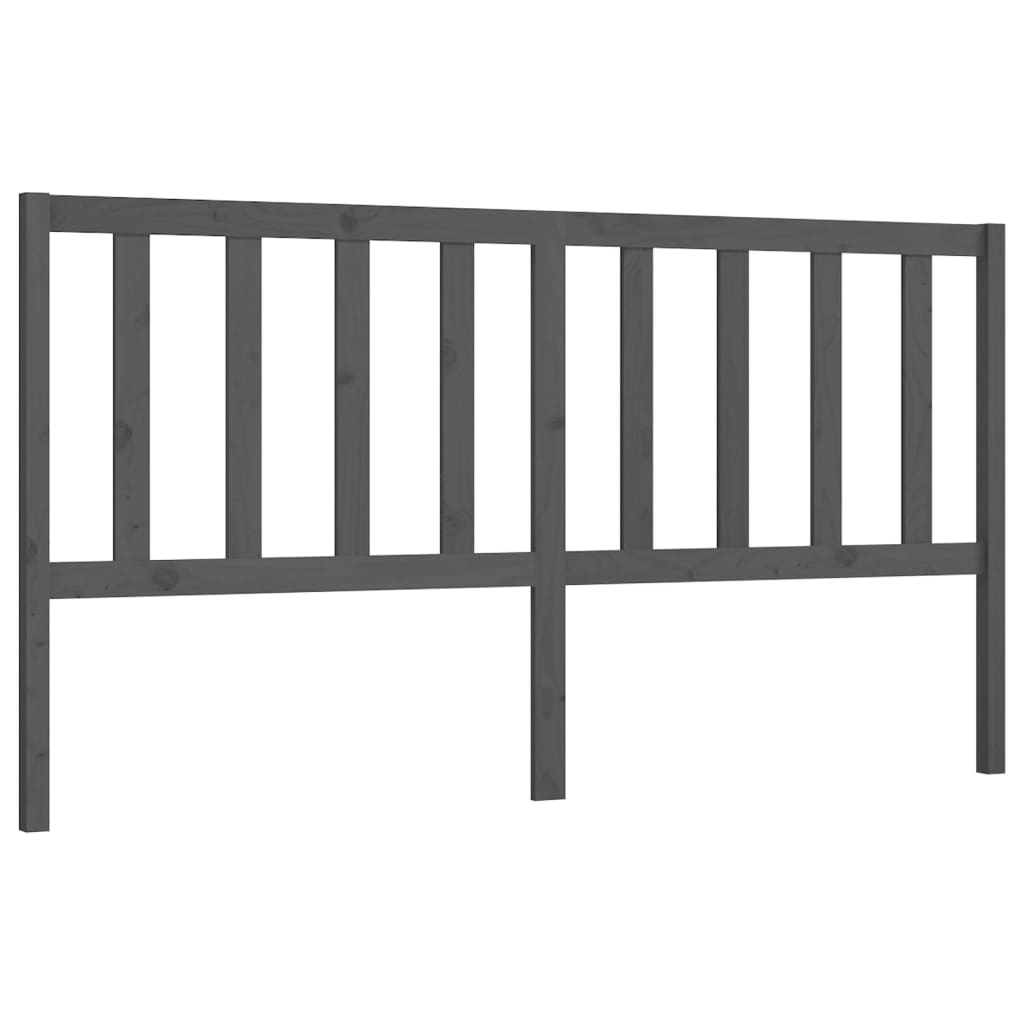 Uzglavlje za krevet sivo 186 x 4 x 100 cm od masivne borovine
