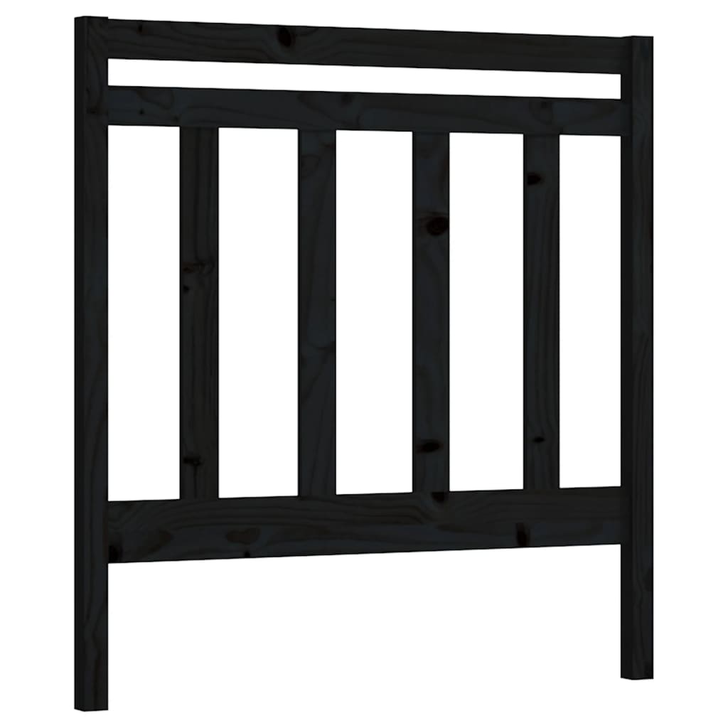 Uzglavlje za krevet crno 81 x 4 x 100 cm od masivne borovine