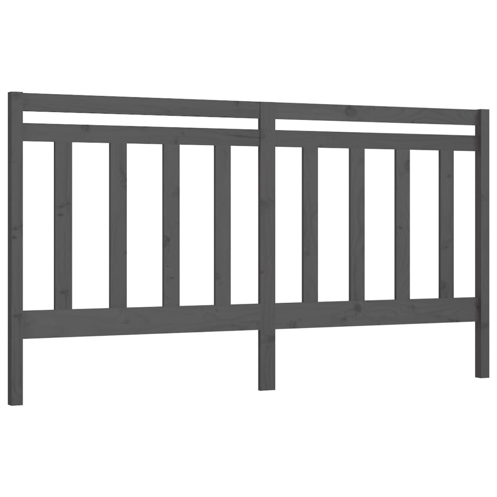 Uzglavlje za krevet sivo 186 x 4 x 100 cm od masivne borovine