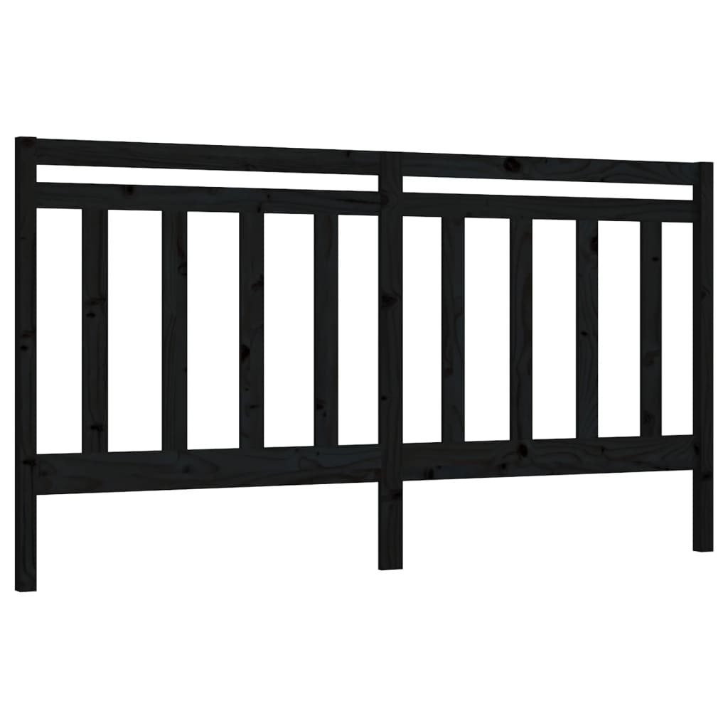 Uzglavlje za krevet crno 186 x 4 x 100 cm od masivne borovine