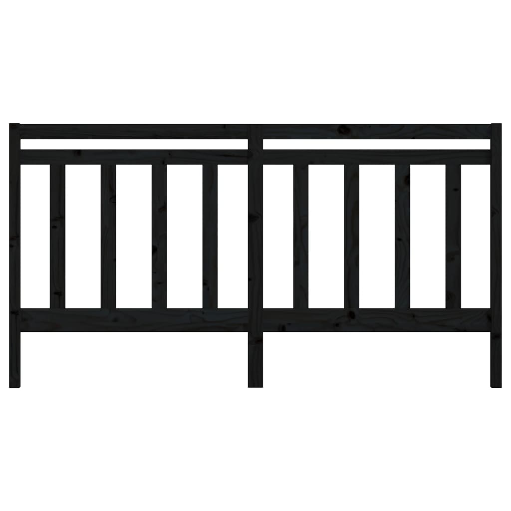 Uzglavlje za krevet crno 186 x 4 x 100 cm od masivne borovine