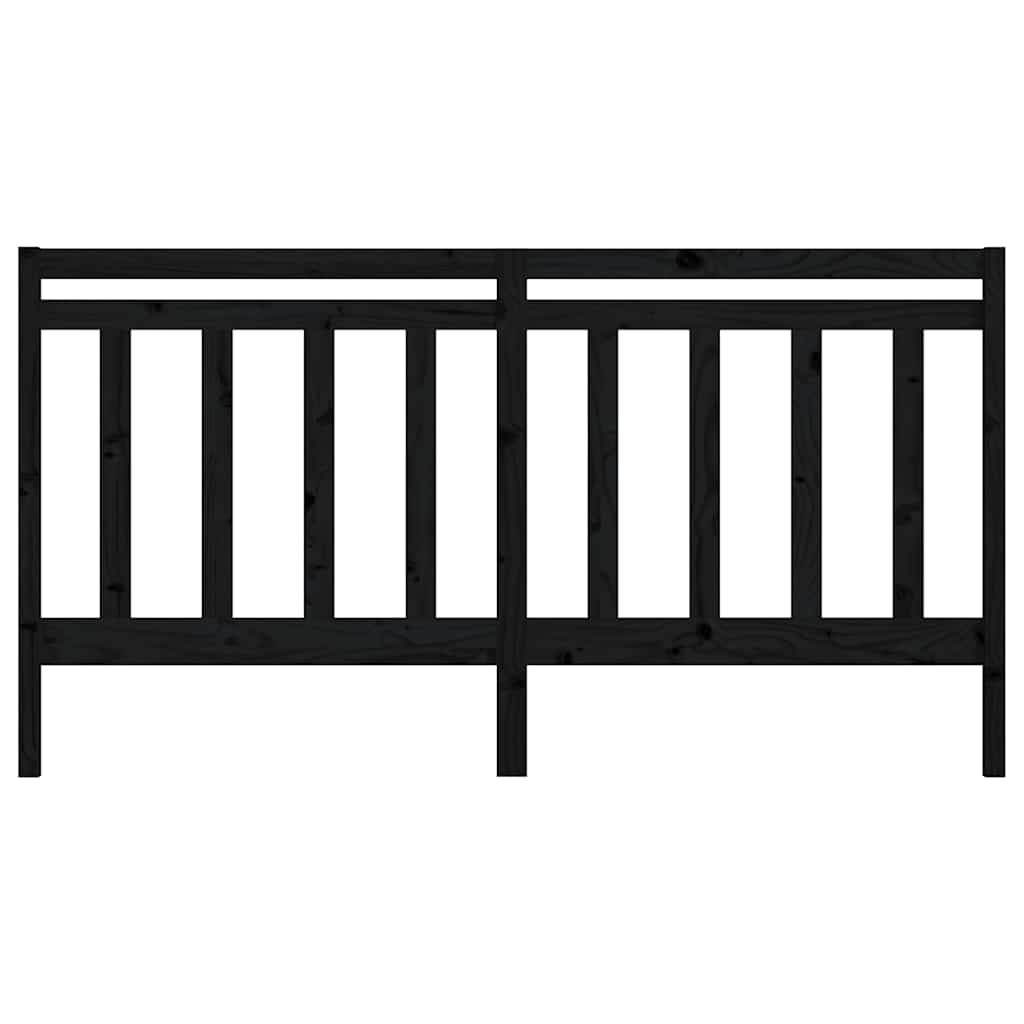 Uzglavlje za krevet crno 206 x 4 x 100 cm od masivne borovine
