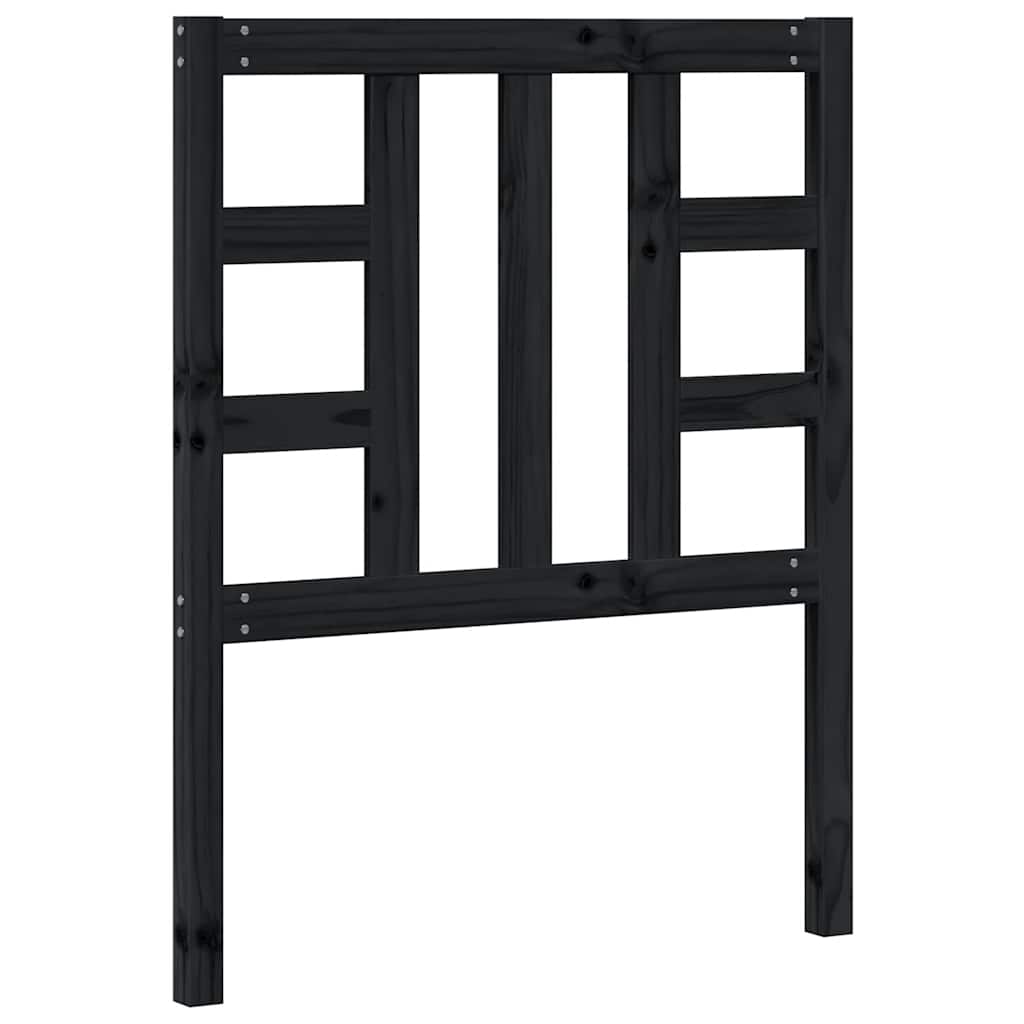 Uzglavlje za krevet crno 81 x 4 x 100 cm od masivne borovine