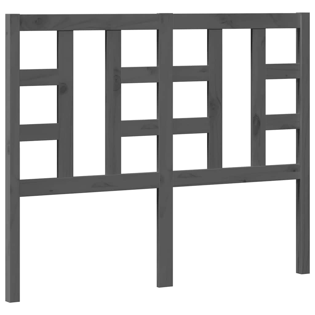 Uzglavlje za krevet sivo 126 x 4 x 100 cm od masivne borovine
