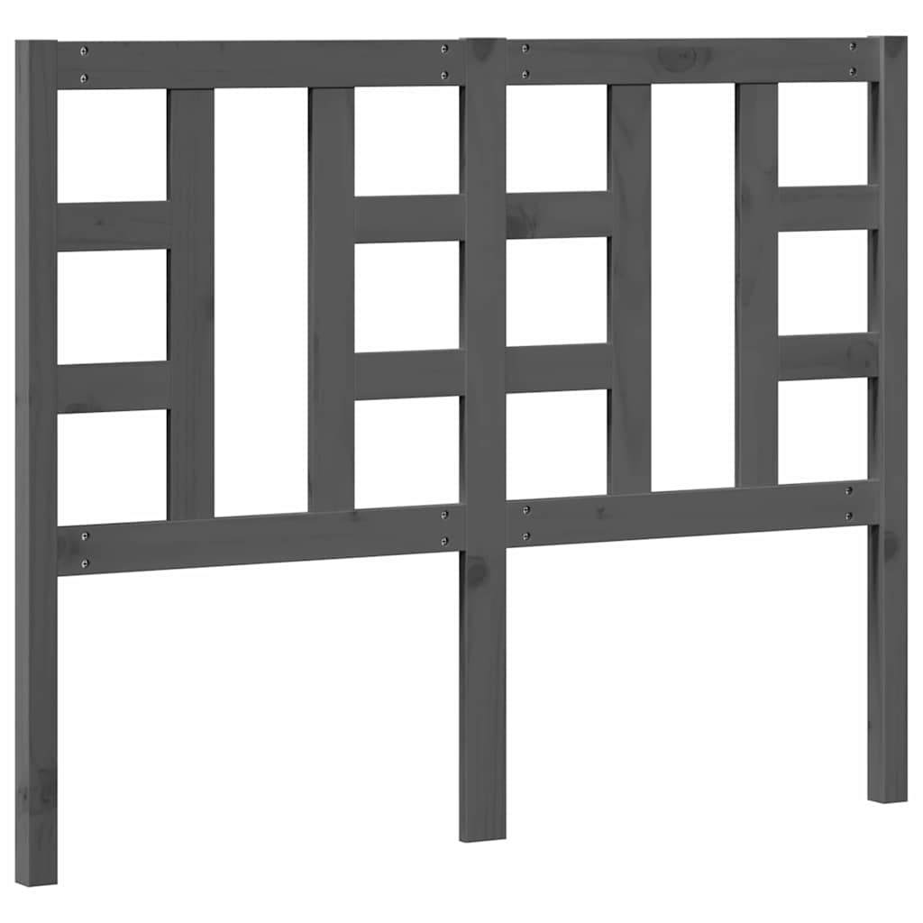 Uzglavlje za krevet sivo 126 x 4 x 100 cm od masivne borovine