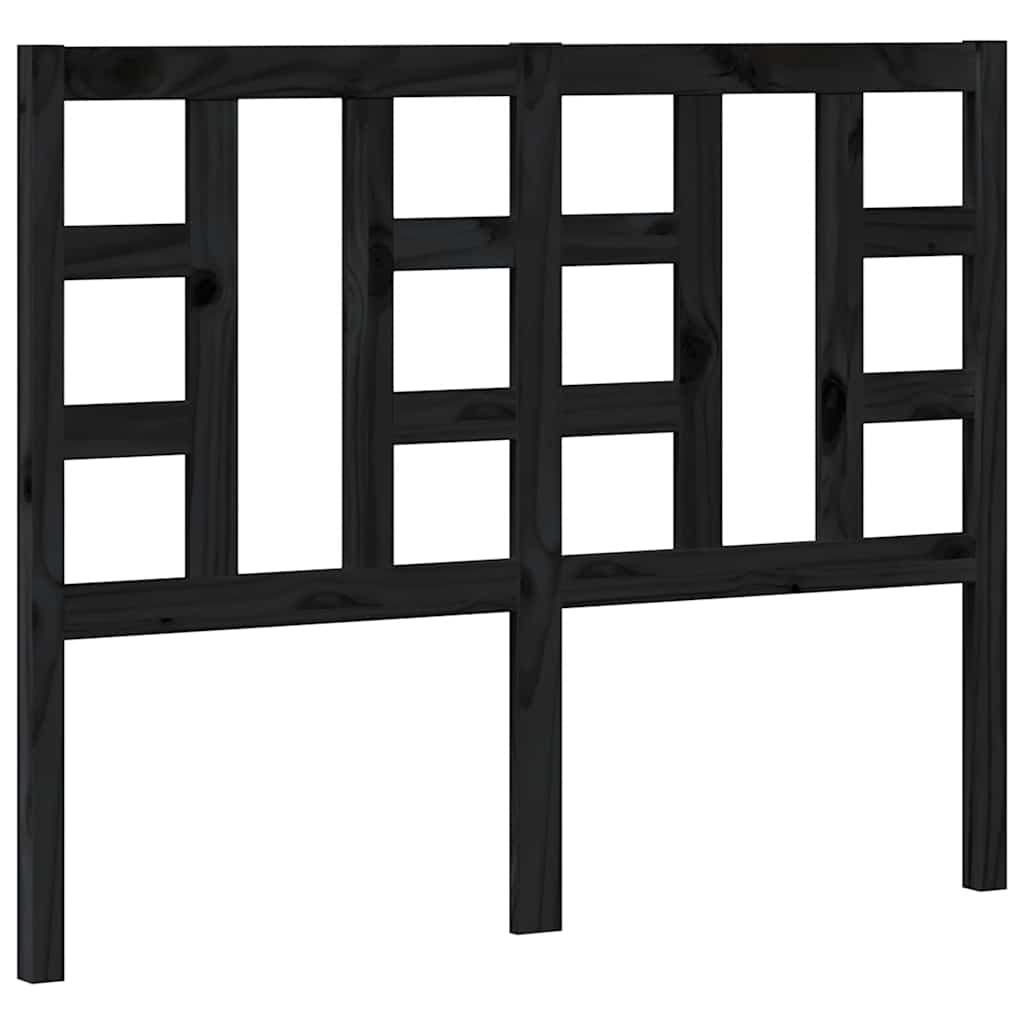 Uzglavlje za krevet crno 126 x 4 x 100 cm od masivne borovine