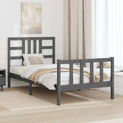 Uzglavlje za krevet sivo 141 x 4 x 100 cm od masivne borovine