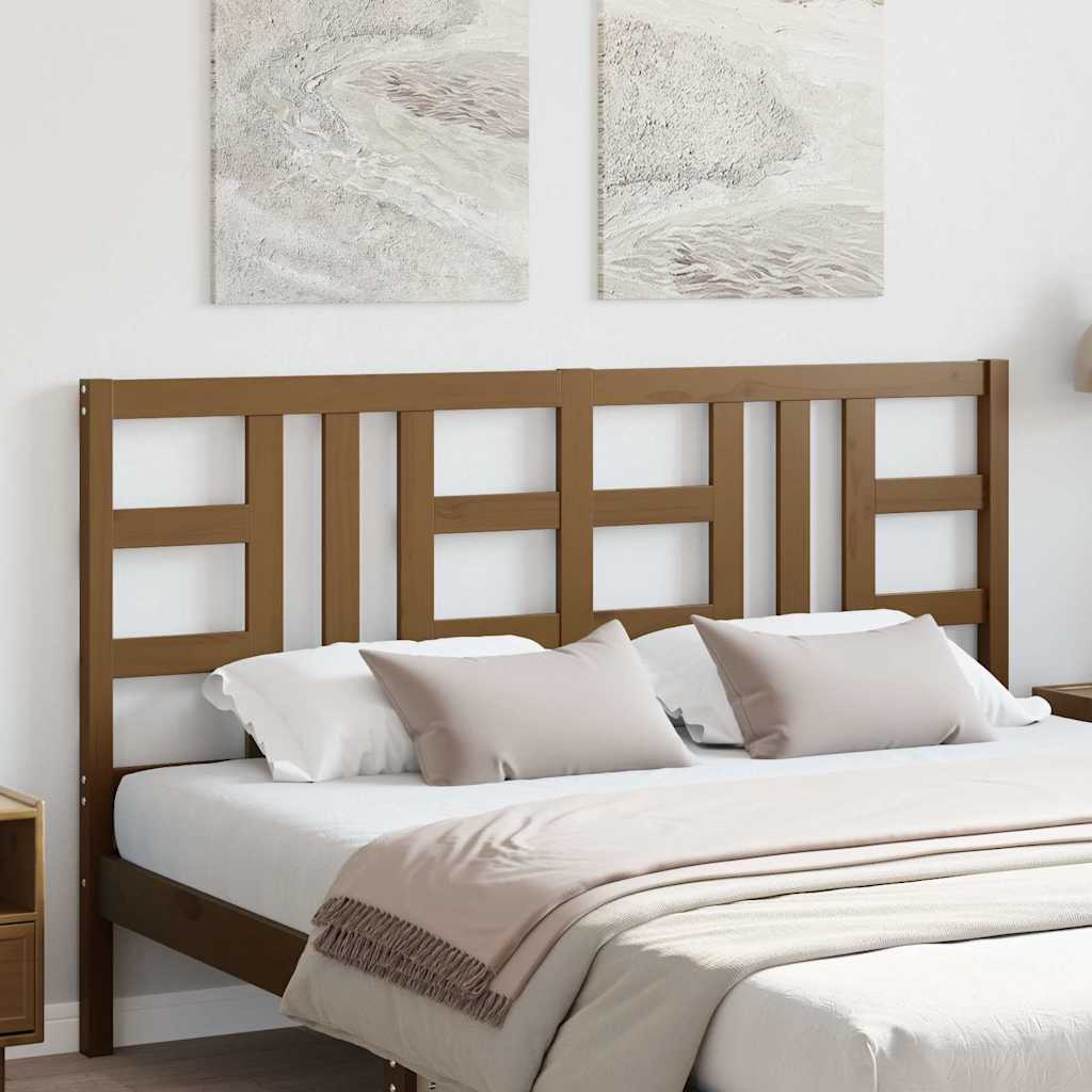 Uzglavlje za krevet boja meda 146 x 4 x 100 cm masivna borovina