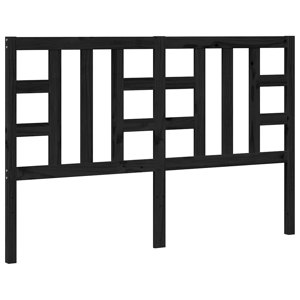 Uzglavlje za krevet crno 146 x 4 x 100 cm od masivne borovine
