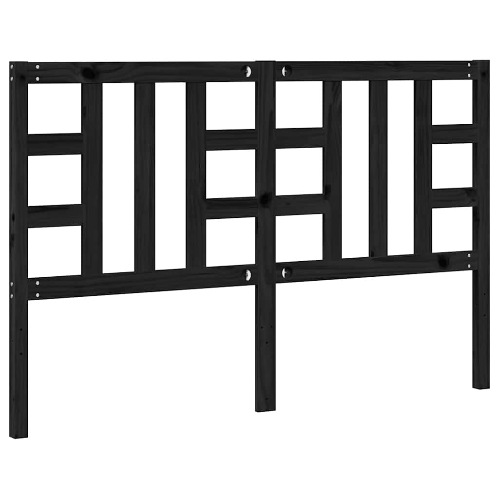 Uzglavlje za krevet crno 146 x 4 x 100 cm od masivne borovine