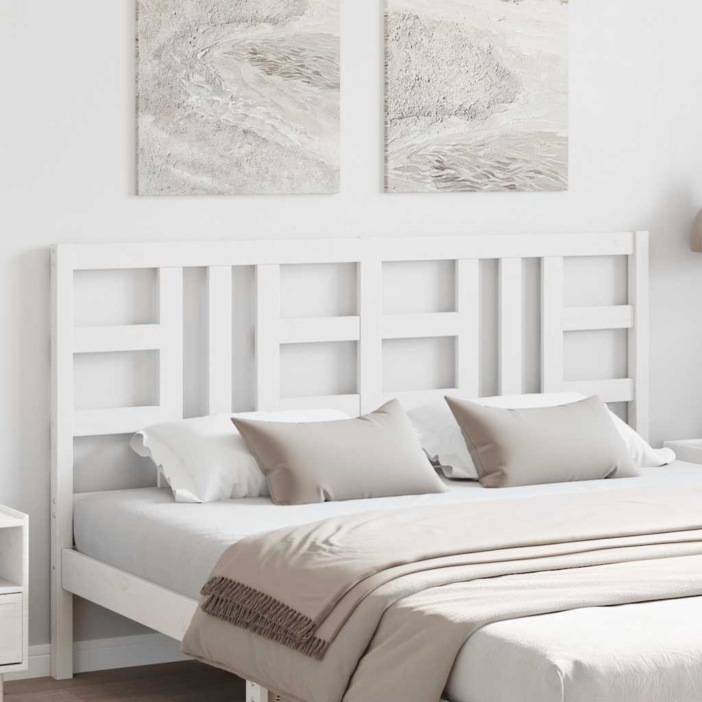 Uzglavlje za krevet bijelo 156 x 4 x 100 cm od masivne borovine
