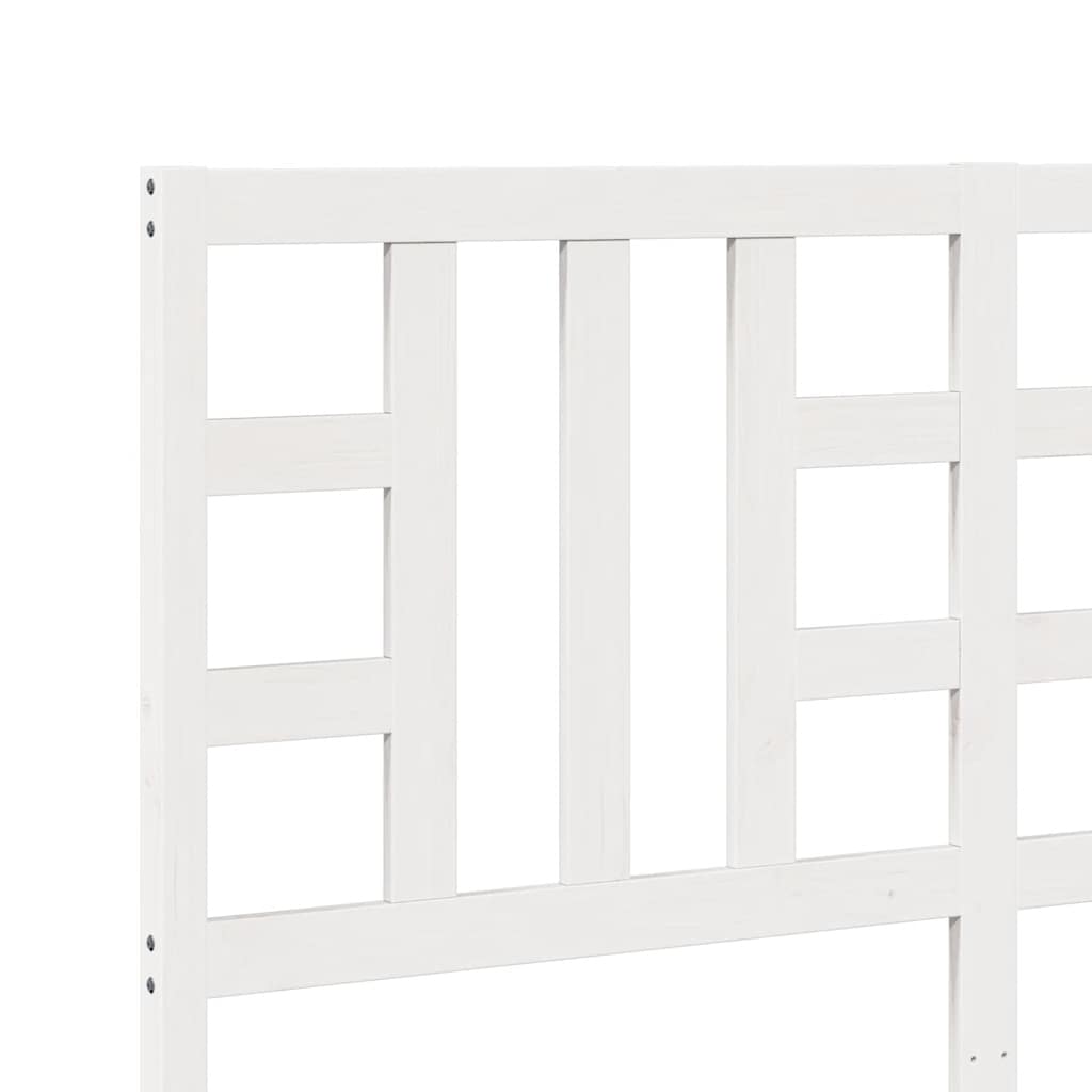 Uzglavlje za krevet bijelo 156 x 4 x 100 cm od masivne borovine