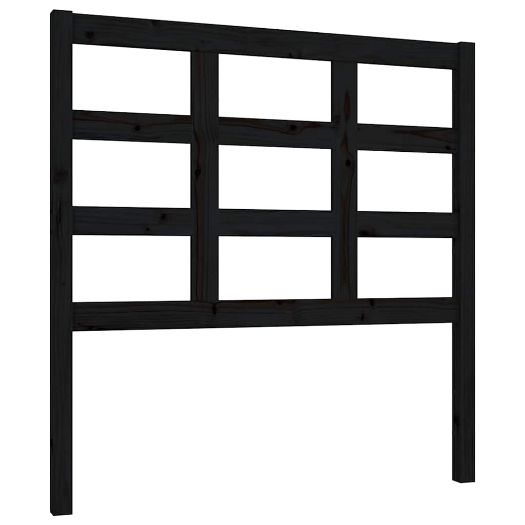 Uzglavlje za krevet crno 95,5 x 4 x 100 cm od masivne borovine