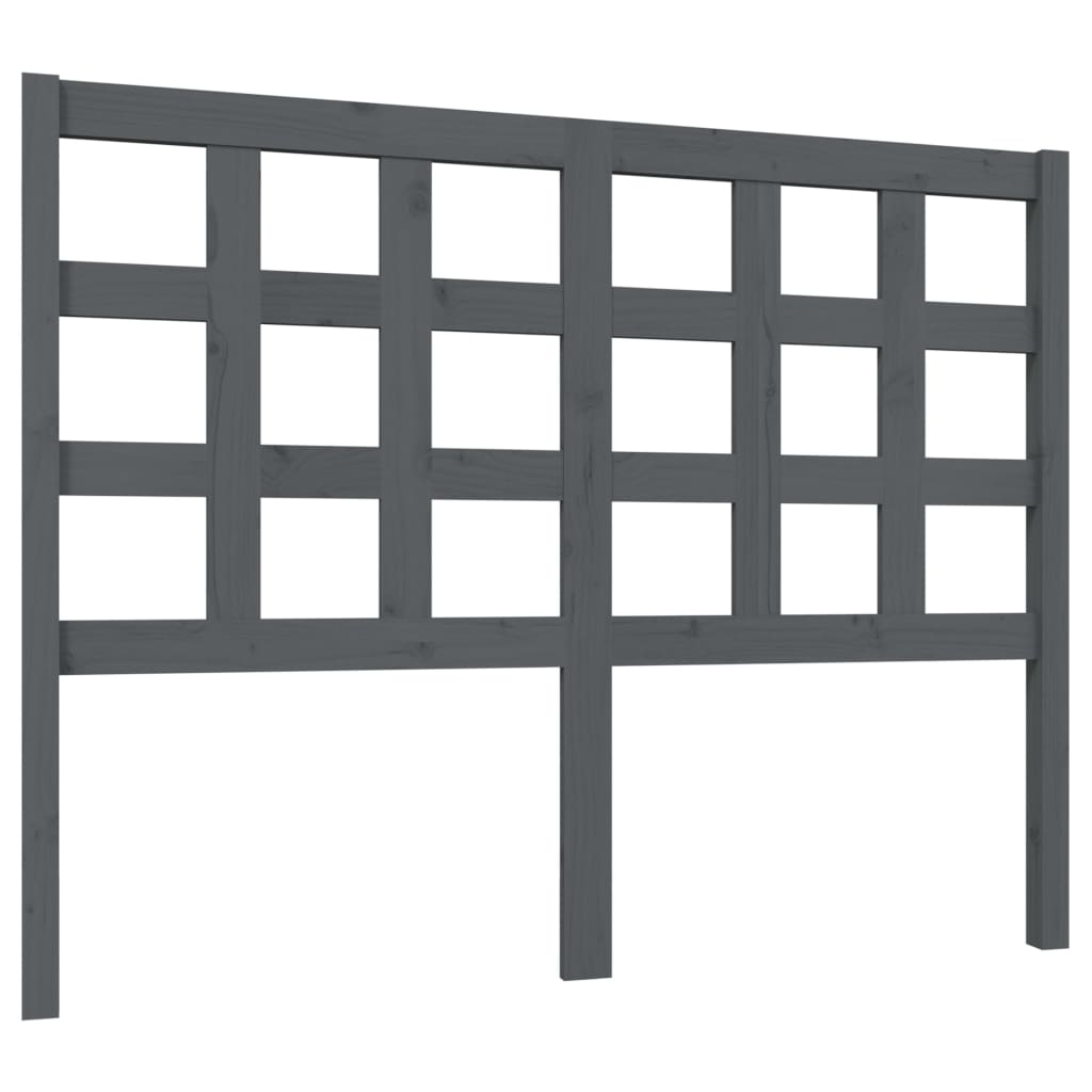 Uzglavlje za krevet sivo 125,5 x 4 x 100 cm od masivne borovine