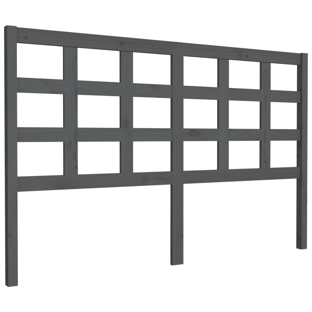 Uzglavlje za krevet sivo 156 x 4 x 100 cm od masivne borovine