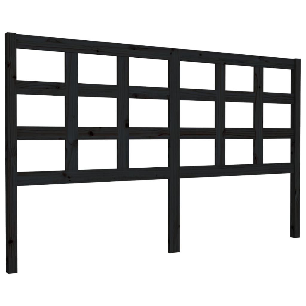 Uzglavlje za krevet crno 165,5 x 4 x 100 cm od masivne borovine