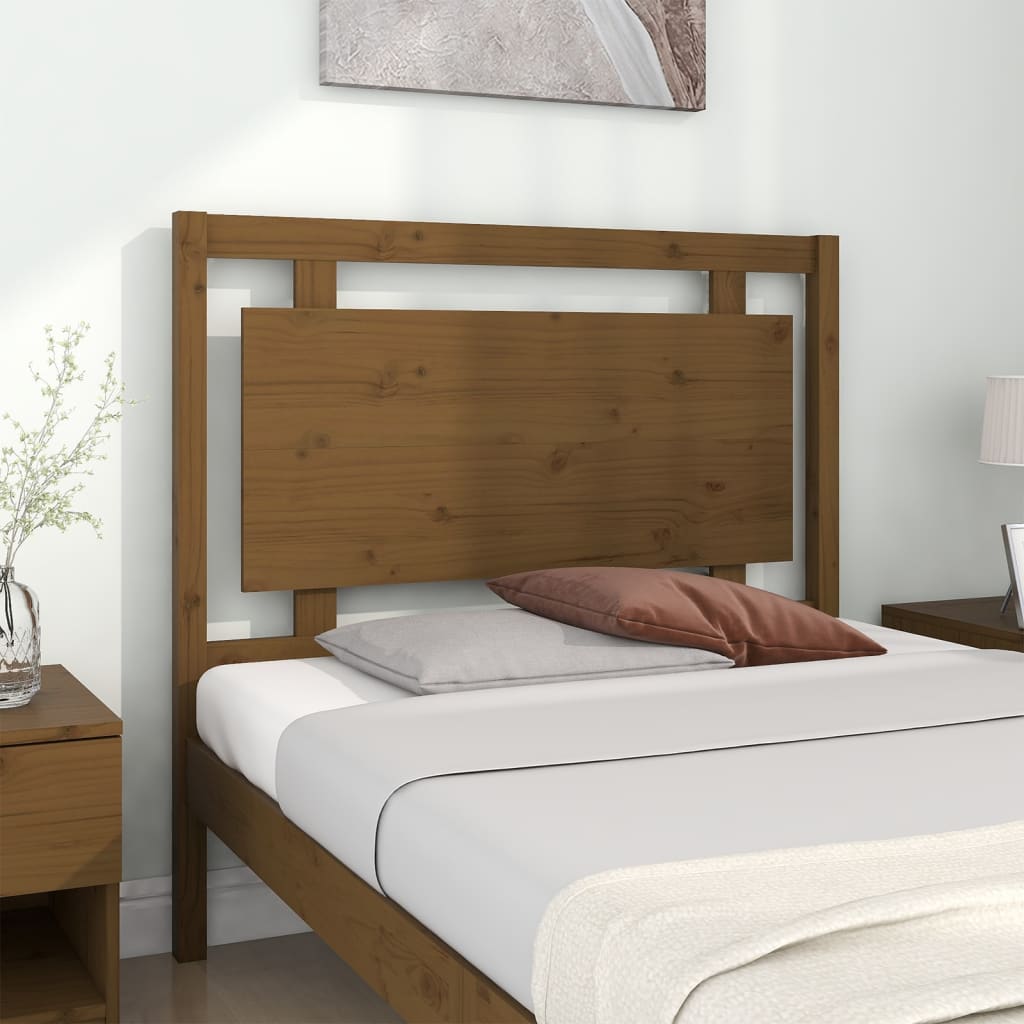 Uzglavlje za krevet boja meda 105,5x4x100 cm masivna borovina