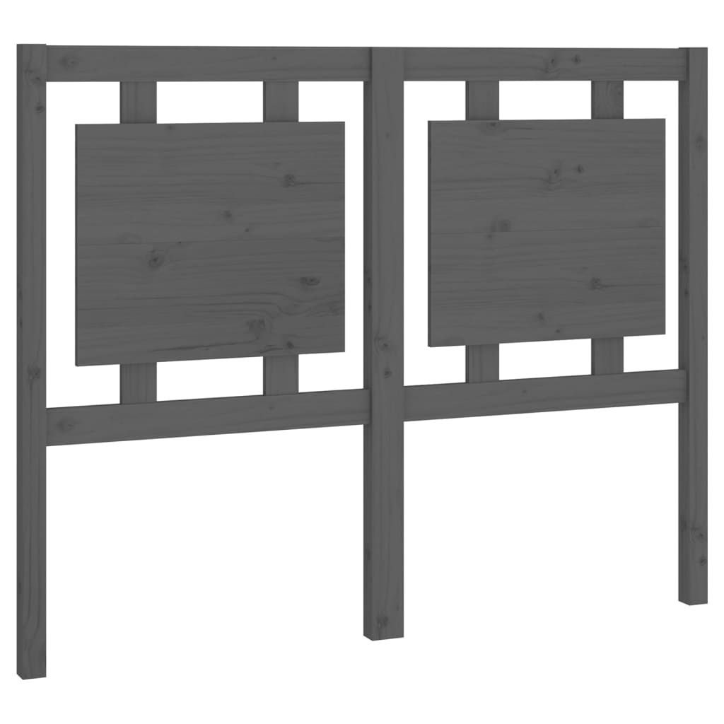 Uzglavlje za krevet sivo 125,5 x 4 x 100 cm od masivne borovine