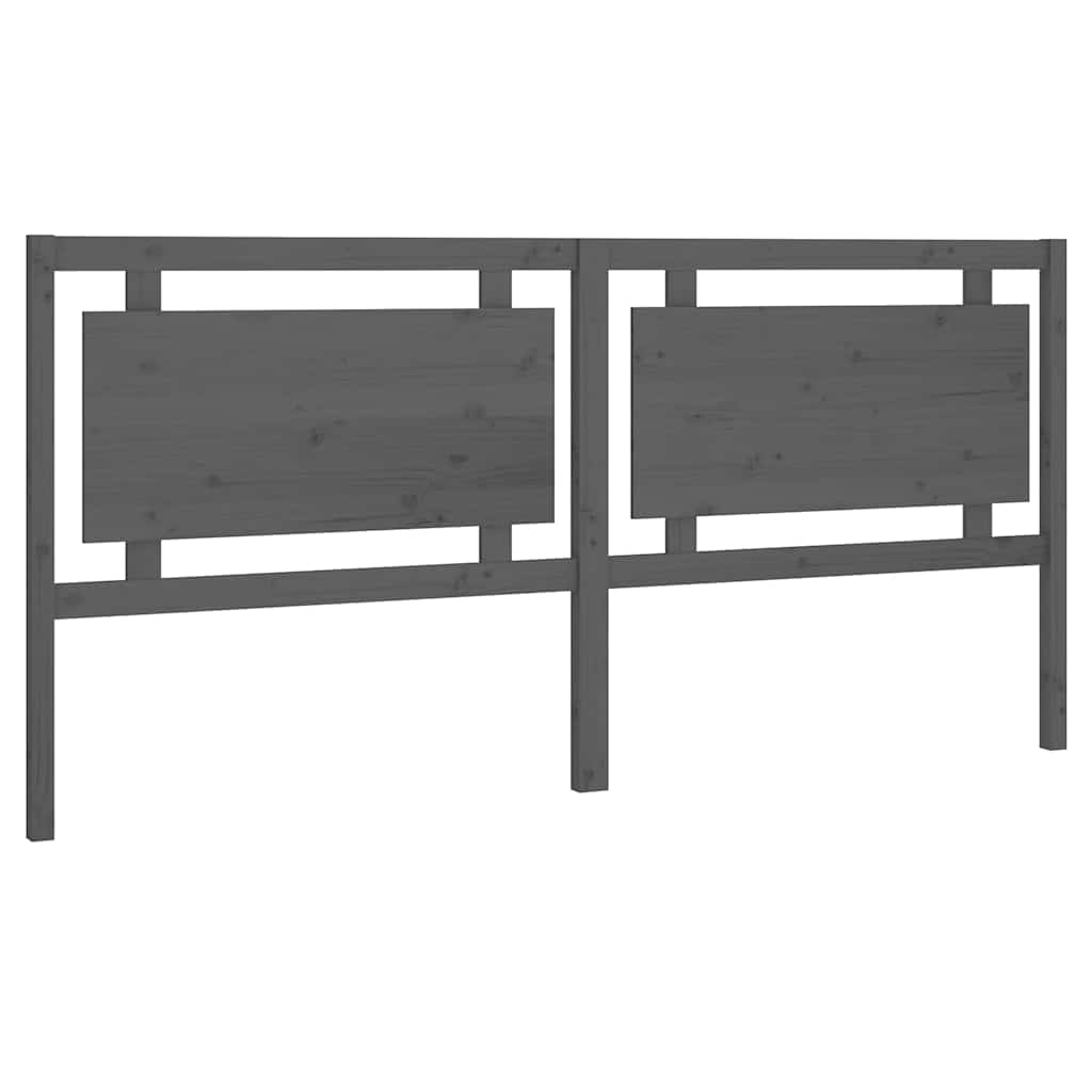 Uzglavlje za krevet sivo 205,5 x 4 x 100 cm od masivne borovine